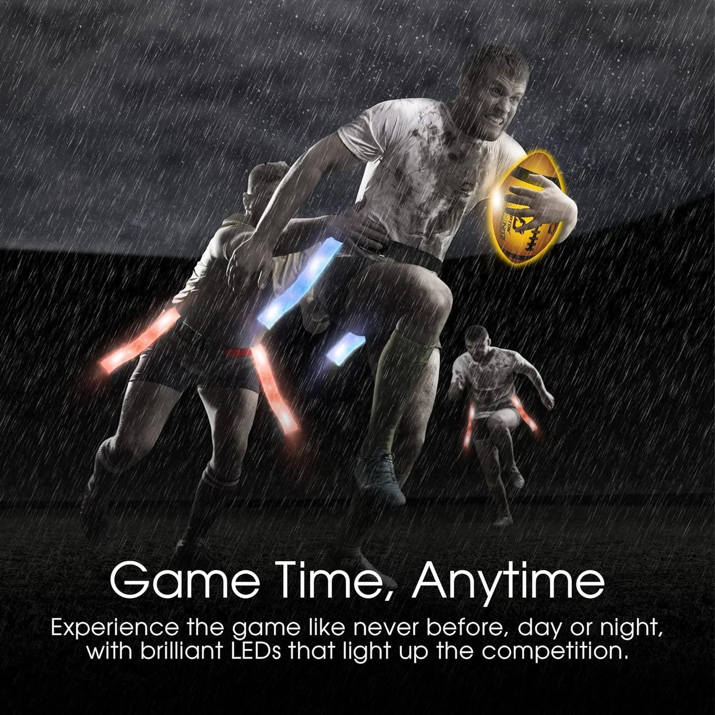LED Light up Football, Glow in the Dark, Junior Size, Glow in the Dark for Night Play