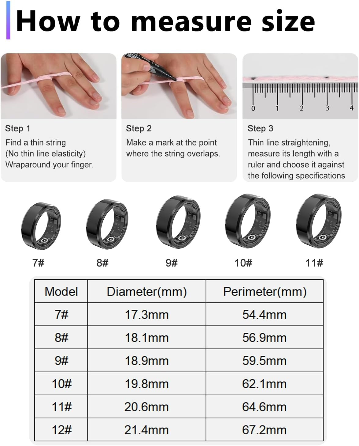 2025 Enhanced Smart Health Tracking Ring for Men and Women - IP68 Waterproof Fitness Tracker with Sleep Monitoring, Heart Rate, Blood Oxygen, Step Count, Distance, Calories, Air Shutter, and 7-Day Charging Case