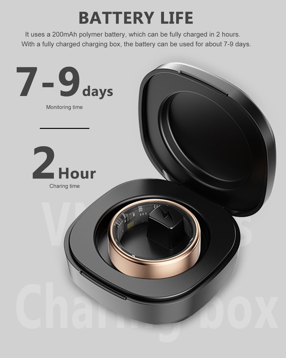2025 Enhanced Smart Health Tracking Ring for Men and Women - IP68 Waterproof Fitness Tracker with Sleep Monitoring, Heart Rate, Blood Oxygen, Step Count, Distance, Calories, Air Shutter, and 7-Day Charging Case