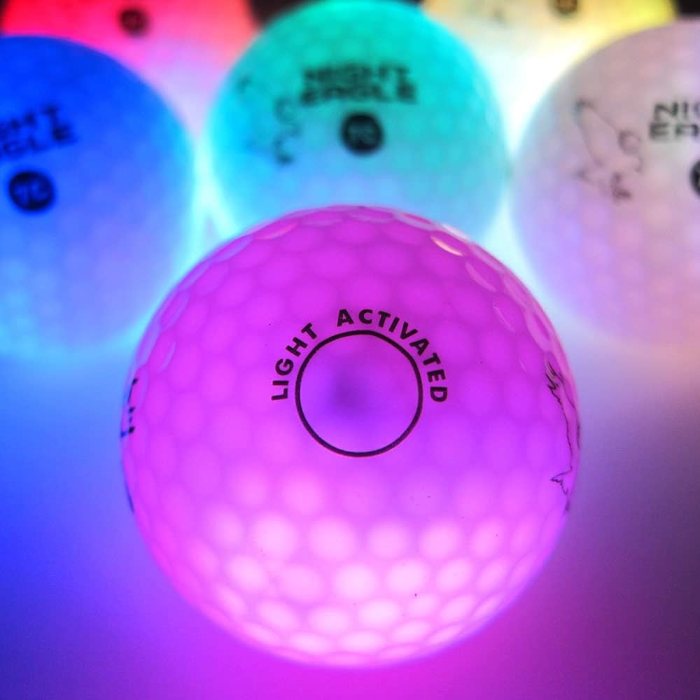LED Illuminated Golf Balls (6-Pack) - Professional Quality Glowing Golf Balls with Internal LED Technology (Multi-Color)