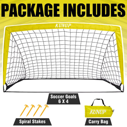 Kunup Kid Soccer Goal for Backyard 6X4Ft Large Portable Soccer Net for Backya...