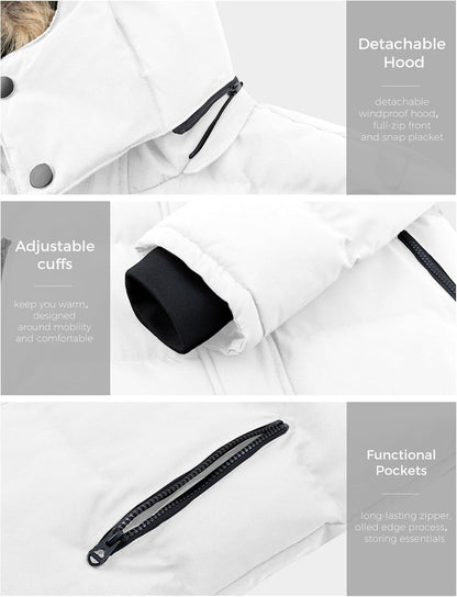 Men's Waterproof Hooded Puffer Jacket - Insulated Winter Coat for Warmth