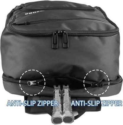 Professional Tennis and Pickleball Backpack with Ventilated Shoe Compartment and Two Drawstring Bags - Black