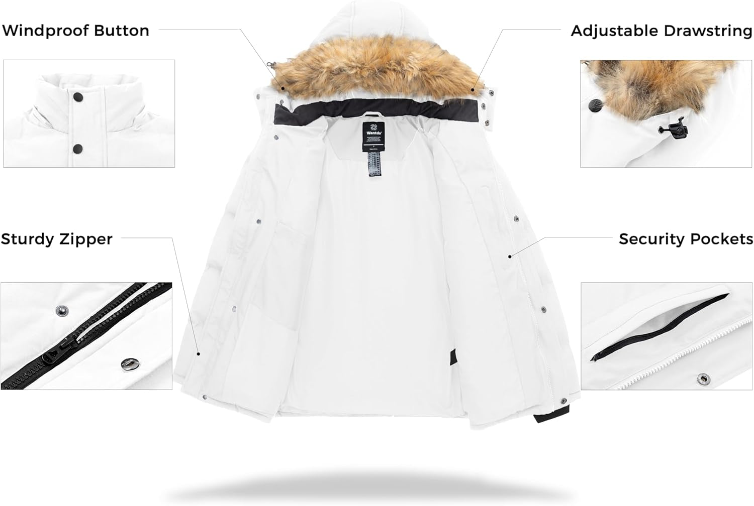 Men's Waterproof Hooded Puffer Jacket - Insulated Winter Coat for Warmth