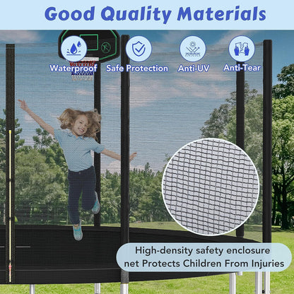 Trampoline 14FT 16FT Trampoline for Kids and Adults with Basketball Hoop, Enclosure Net & Ladder 1500LBS ASTM Approved Outdoor Recreational Trampolines
